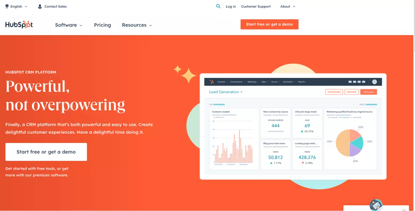 Image: Capture d’écran du site Web officiel de HubSpot