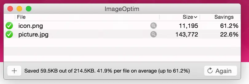 Image: Capture d’écran d’ImageOptim