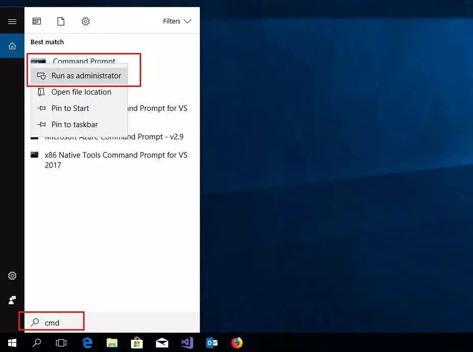 Image: Windows 10 : Résultat de la recherche pour le terme « cmd »