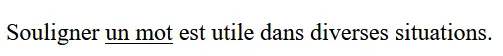 HTML Formatting : exemple de texte souligné Image: HTML Formatting : exemple de texte souligné