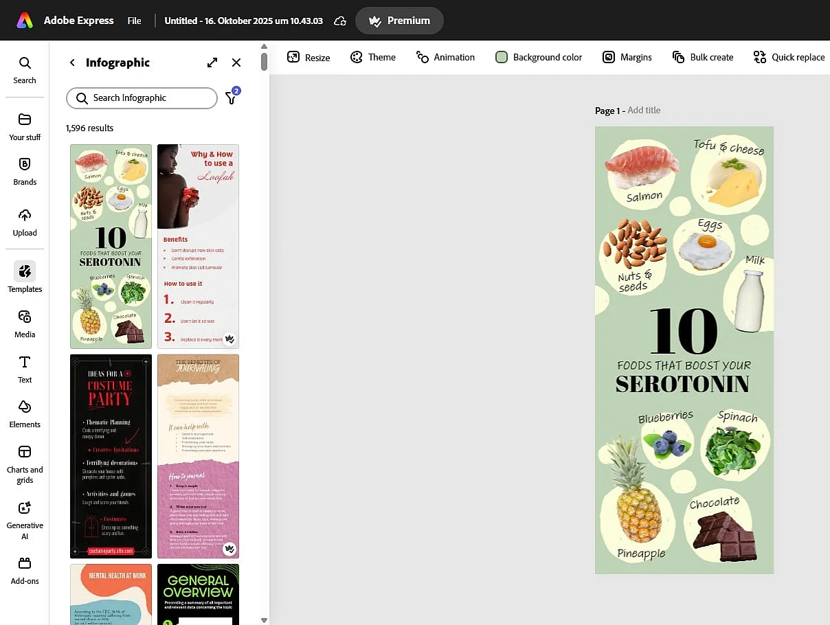 Interface utilisateur d’Adobe Express Image: Interface utilisateur d’Adobe Express