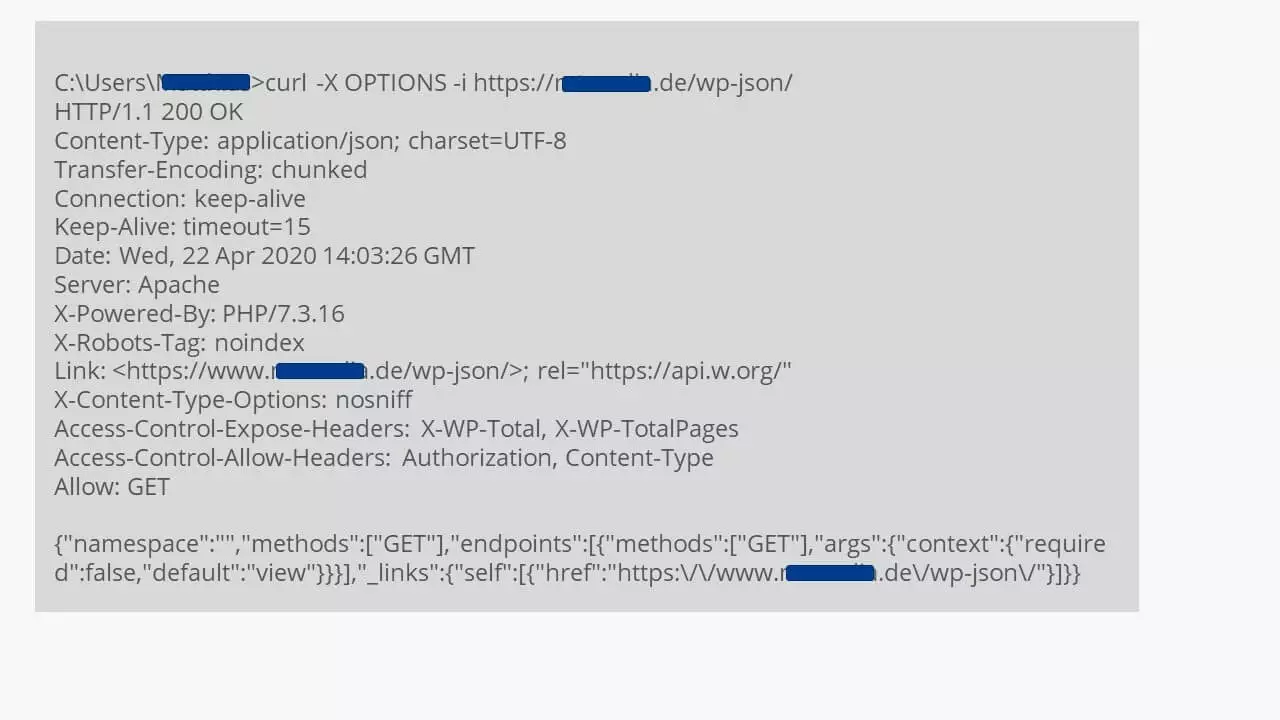 Image: L’API REST de WordPress via l’interpréteur de commande 