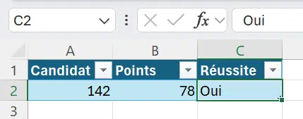 Image: Excel VBA : tableau rempli