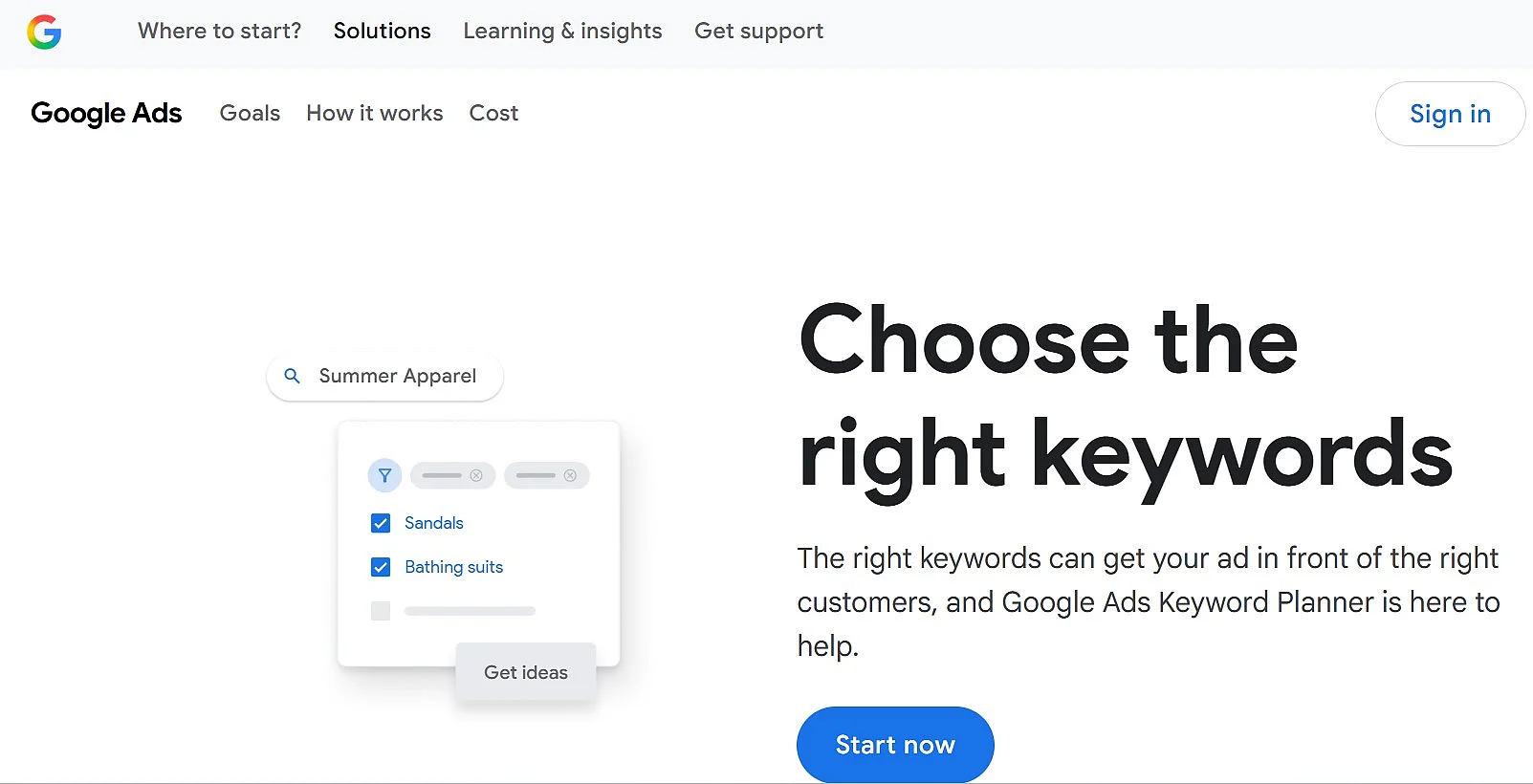Capture d’écran de la page de Google Keyword Planner Image: Capture d’écran de la page de Google Keyword Planner