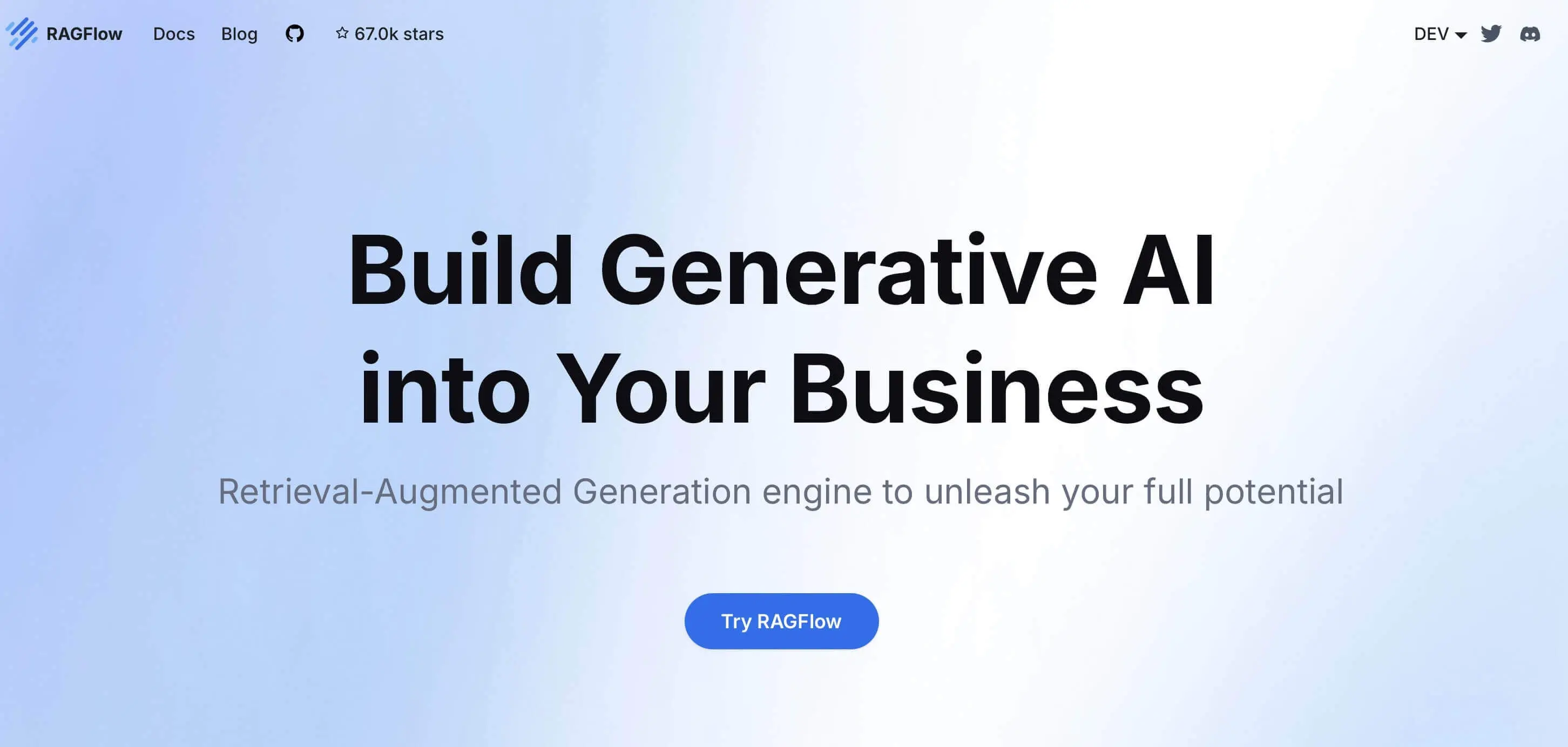 Image: Capture d’écran du site Web de RAGFlow