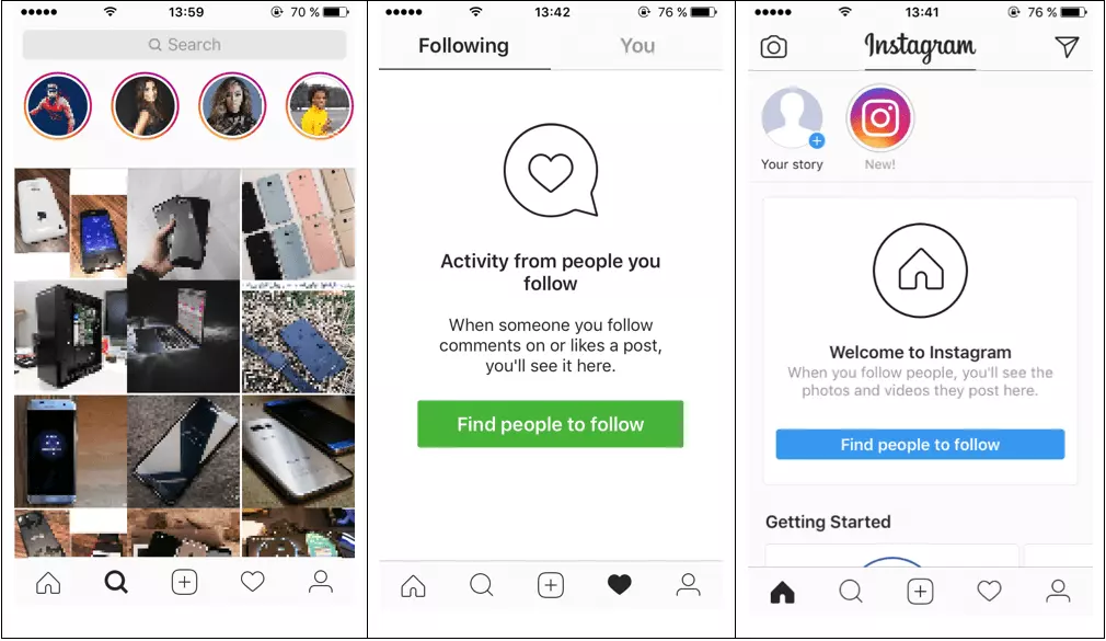 Fil d’abonnement sur Instagram