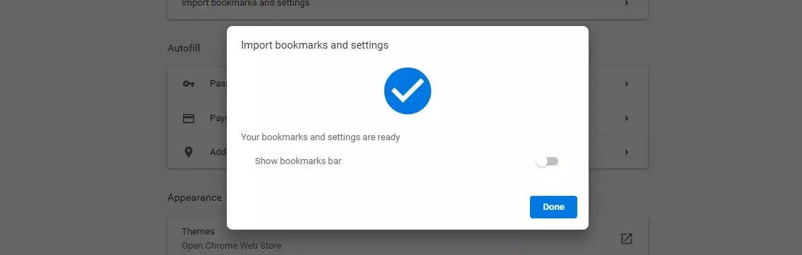 Image: Google Chrome : importer des favoris