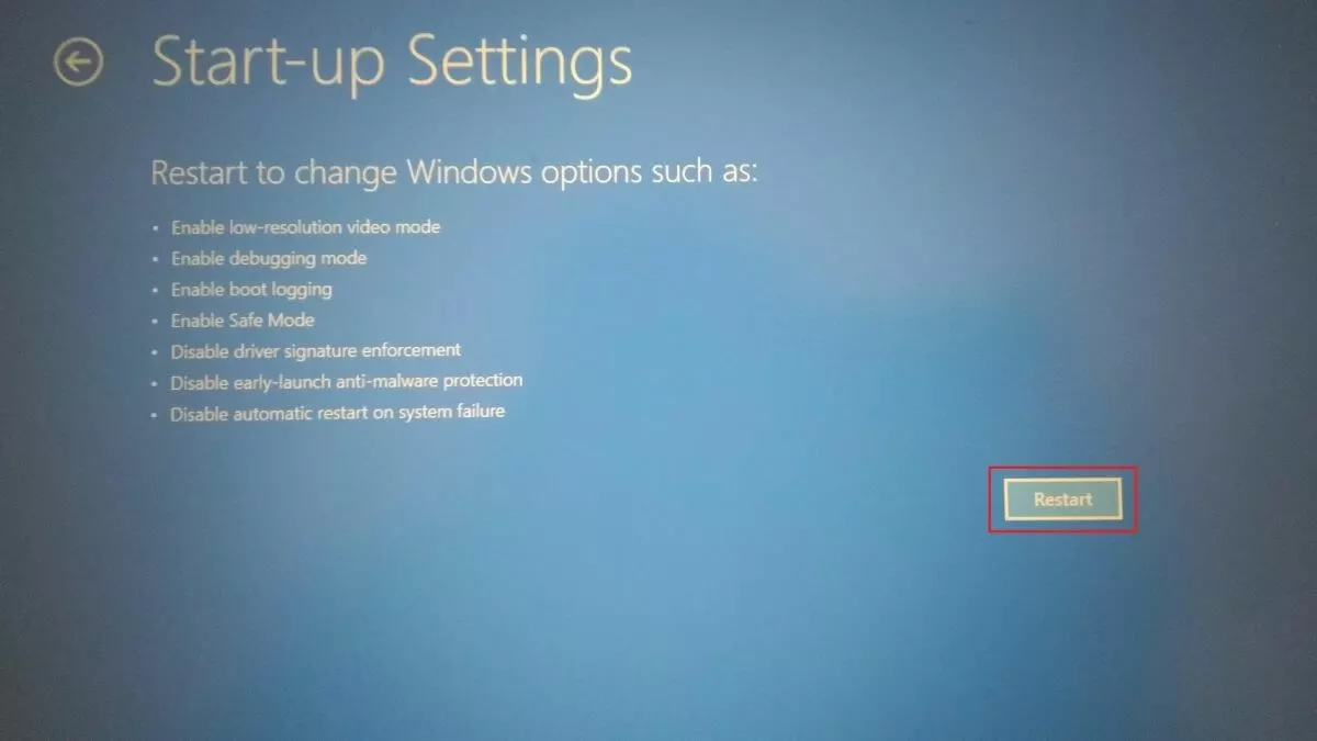 Image: Impression écran UEFI Windows 10 – Paramètres de démarrage
