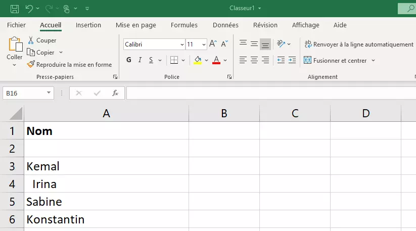 Image: Excel : ensemble de données contenant des espaces inutiles