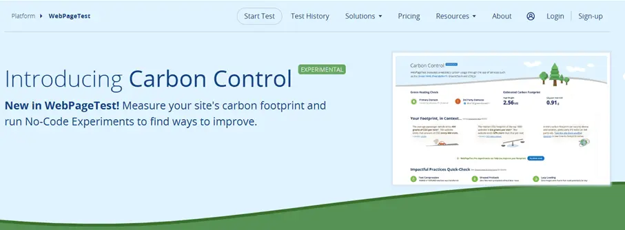 Site WebPageTest Image: Site WebPageTest