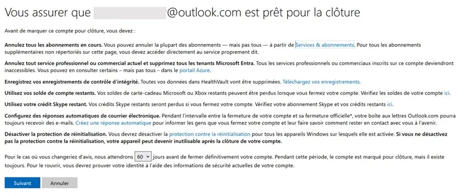 Image: Informations pr&eacute;alables sur les services associ&eacute;s &agrave; Microsoft
