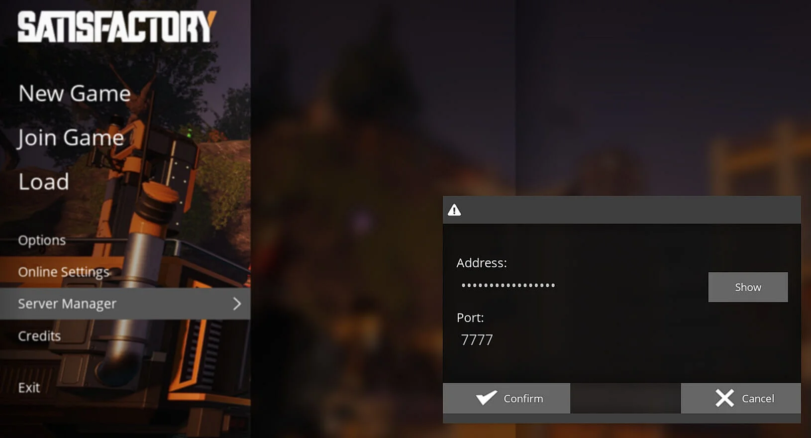 Capture d’écran de Satisfactory : ajout d’un serveur dans le Gestionnaire de serveur Image: Capture d’écran de Satisfactory : ajout d’un serveur dans le Gestionnaire de serveur