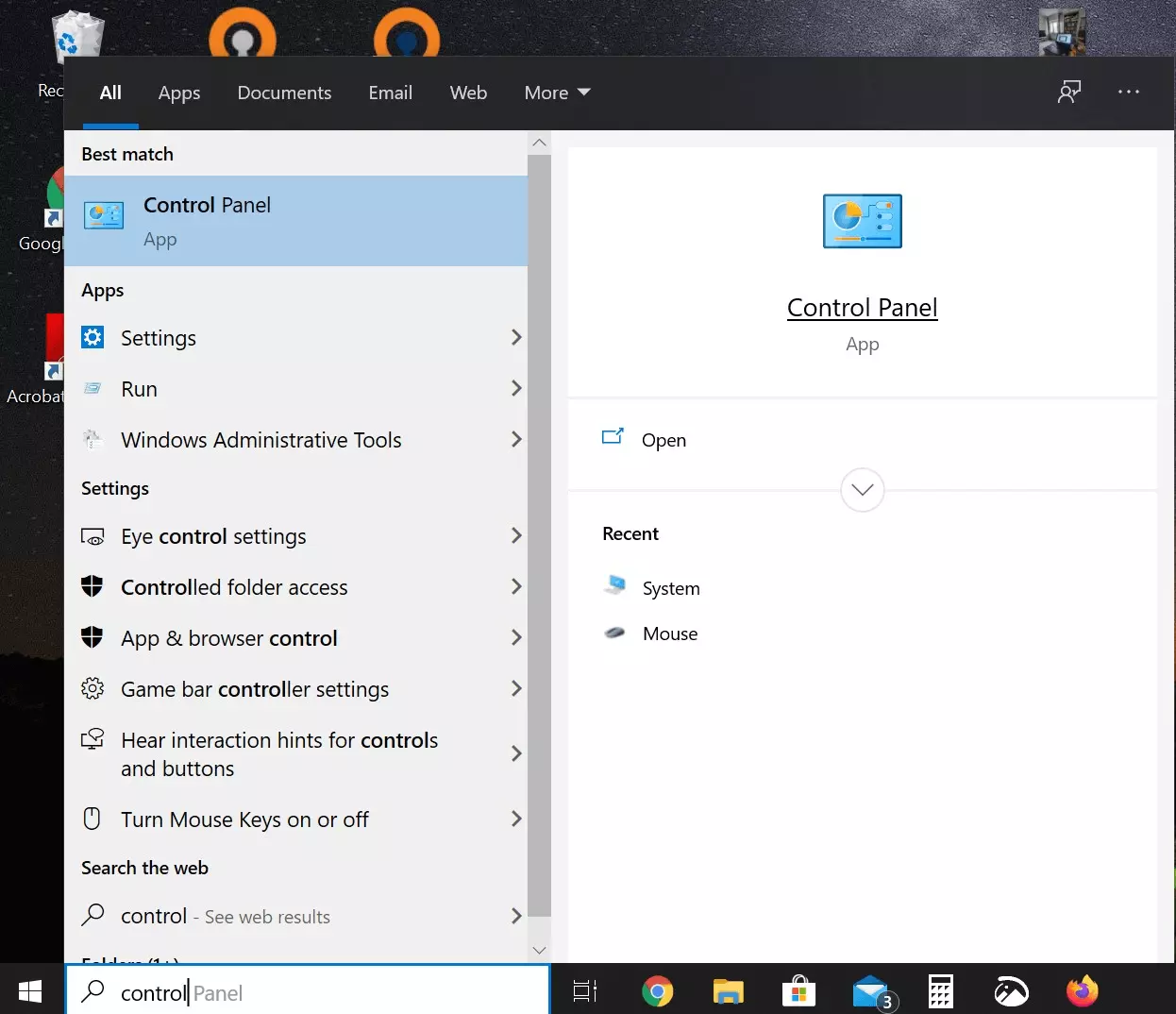 Image: La fonction Recherche dans la barre des tâches de Windows 10