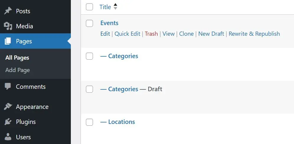 Image: Capture d&rsquo;&eacute;cran du backend WordPress : page dupliqu&eacute;e avec Yoast