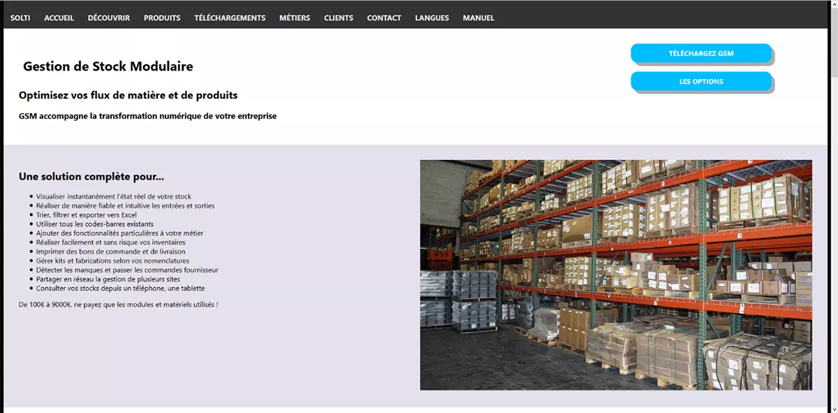 Image: Page d’accueil du site Internet de GSM