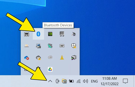 apture d’écran de Windows 10 : centre de notification et icône Bluetooth apture d’écran de Windows 10 : centre de notification et icône Bluetooth