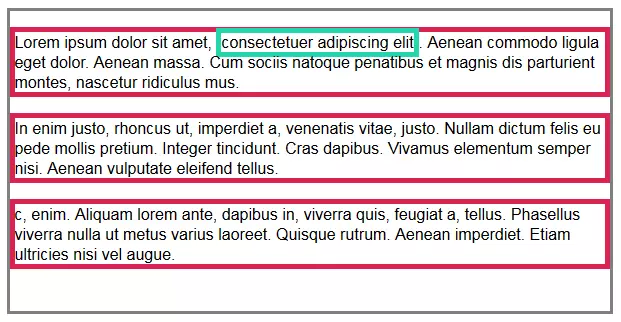 cases de blocs et boîtes inline en comparaison
