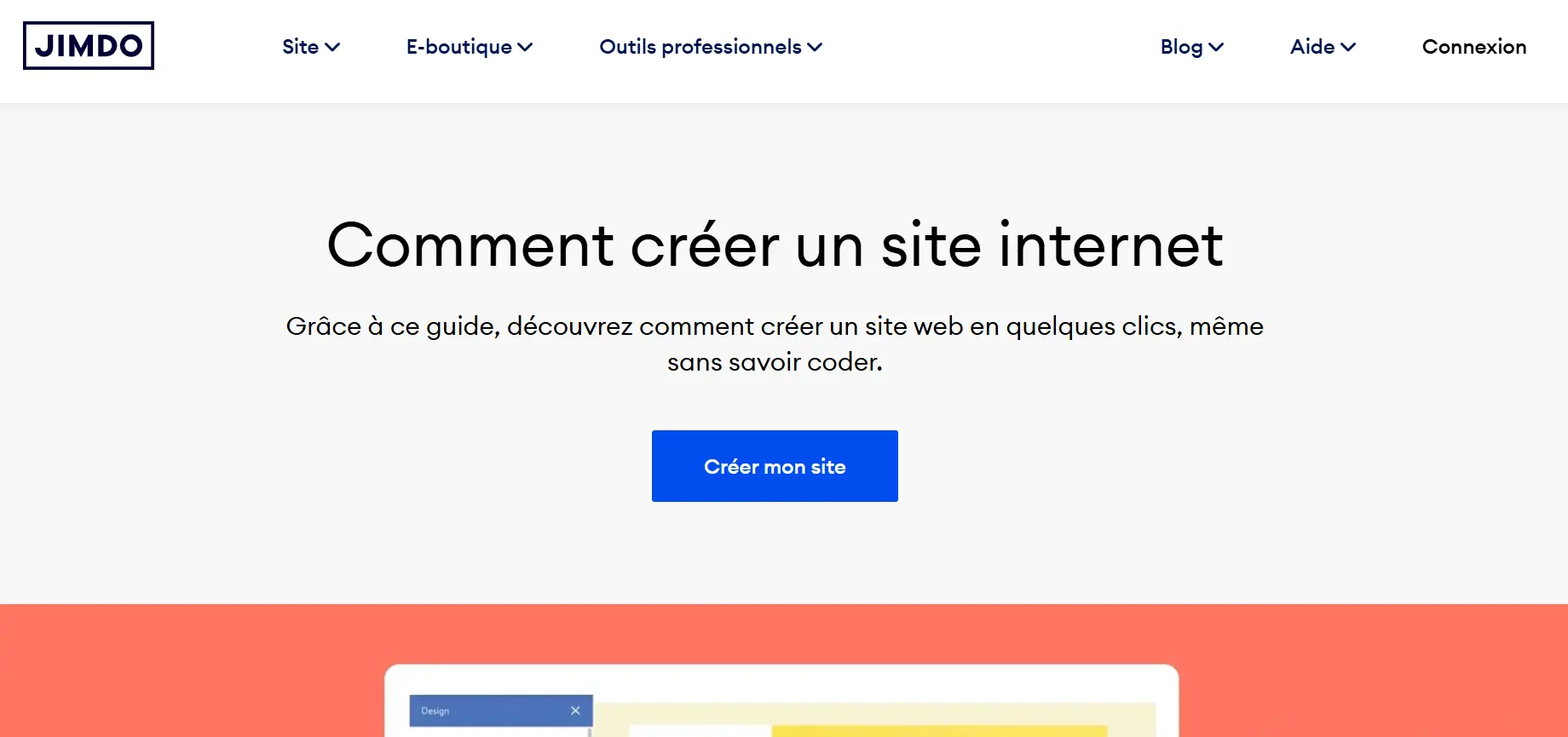 Page d’accueil du créateur de sites Web Jimdo Image: Page d’accueil du créateur de sites Web Jimdo