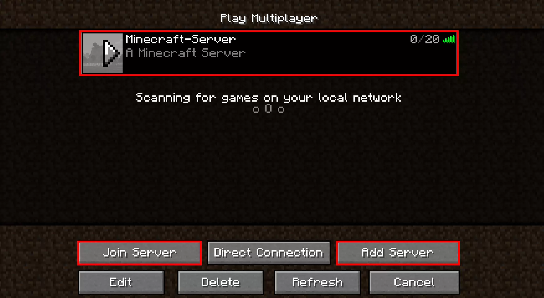 Votre propre serveur Minecraft dans la zone multijoueur de Minecraft