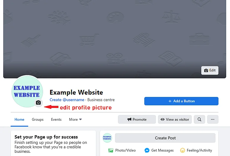 Modifier la photo de profil Facebook dans un navigateur Image: Modifier la photo de profil Facebook dans un navigateur