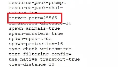 Image: Serveur Minecraft : extrait du fichier server.properties
