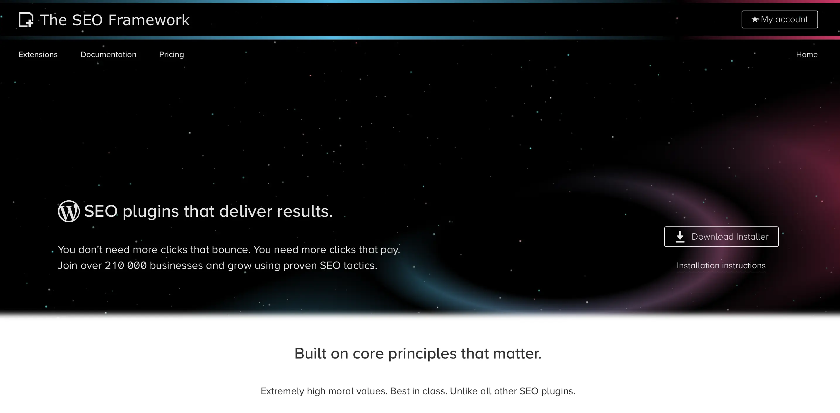 Image: Capture d’écran du site Web de The SEO Framework