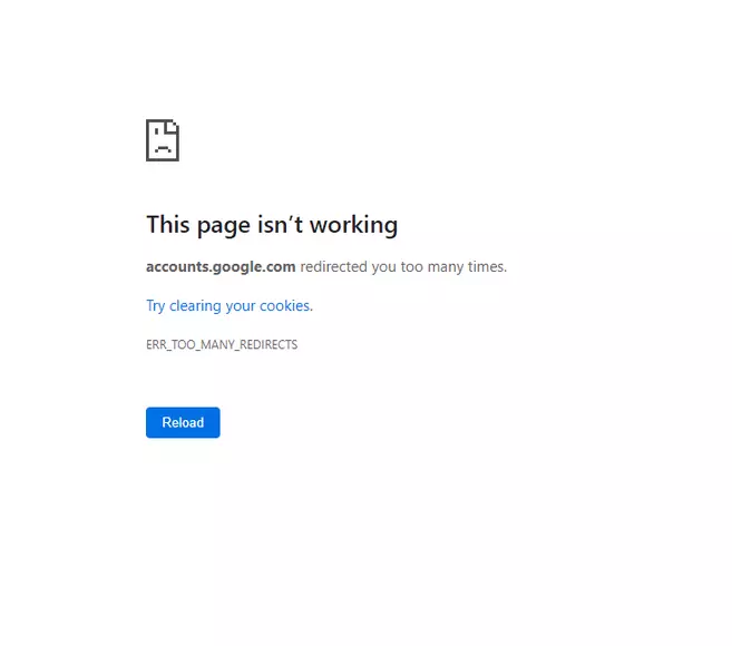 Image: Capture d’écran du message d’erreur ERR_TOO_MANY_REDIRECTS dans Google Chrome
