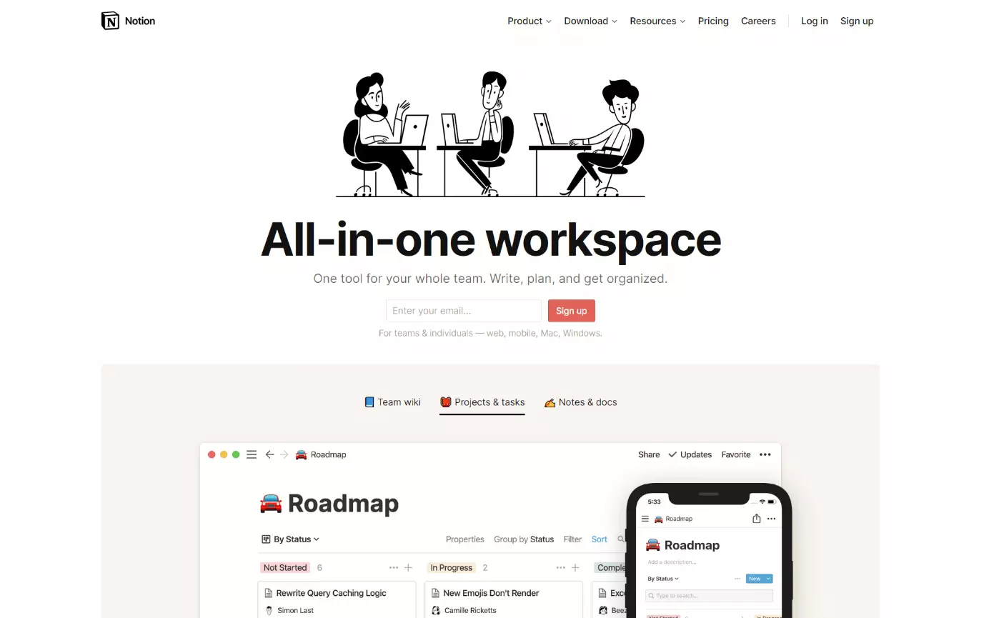 Image: Site Internet de Notion