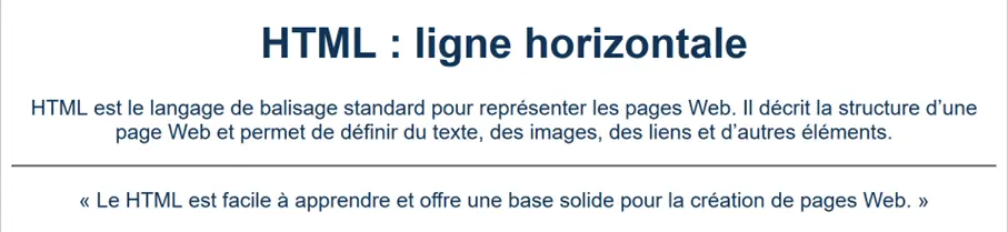 Exemple de ligne horizontale en HTML Image: Exemple de ligne horizontale en HTML