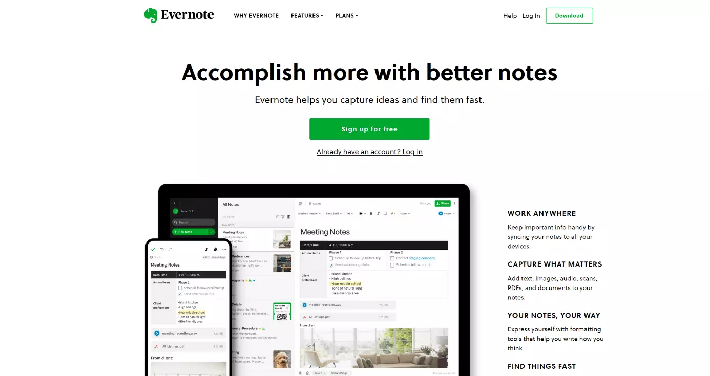 Image: Site officiel d’Evernote