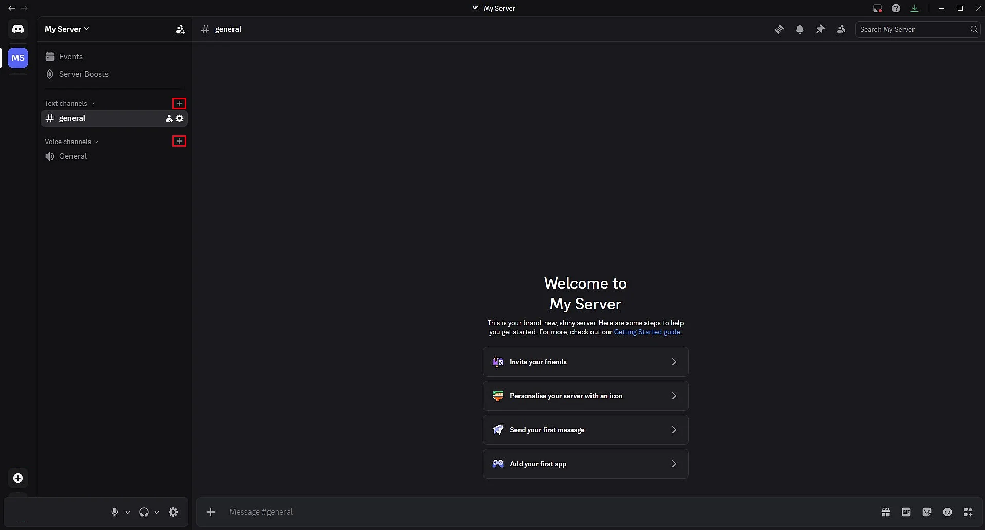 Image: Create new channels by clicking on the plus symbol