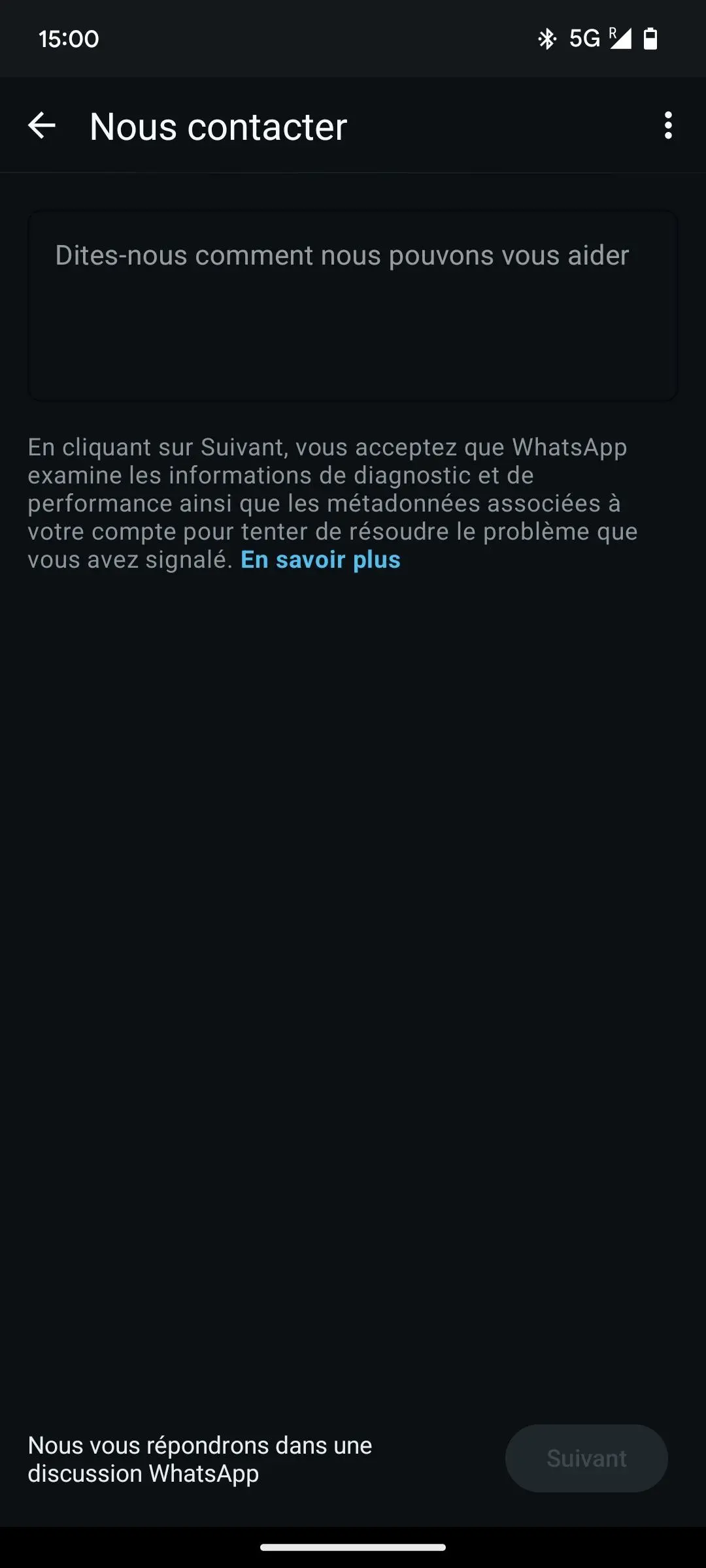 Aide WhatsApp : formulaire de contact Image: Aide WhatsApp : formulaire de contact