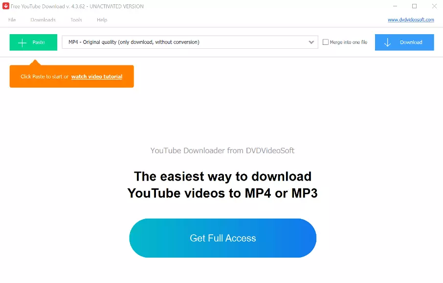 Image: Interface graphique de l’outil de conversion Free YouTube Downloader