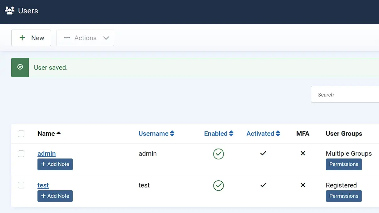 Gestion des utilisateurs dans Joomla Image: Gestion des utilisateurs dans Joomla