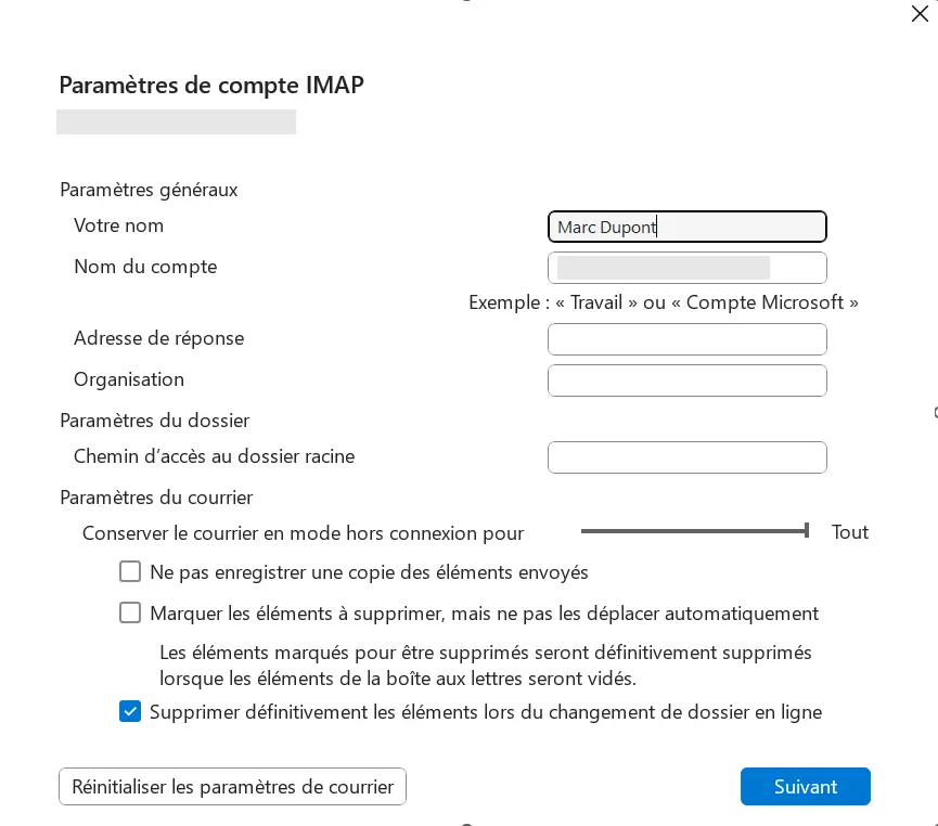 Changer l’expéditeur dans Outlook : entrer le nouveau nom Image: Changer l’expéditeur dans Outlook : entrer le nouveau nom