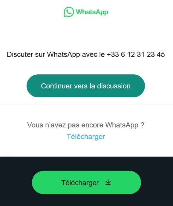 Envoyer un message WhatsApp sans contact via le navigateur Image: Envoyer un message WhatsApp sans contact via le navigateur