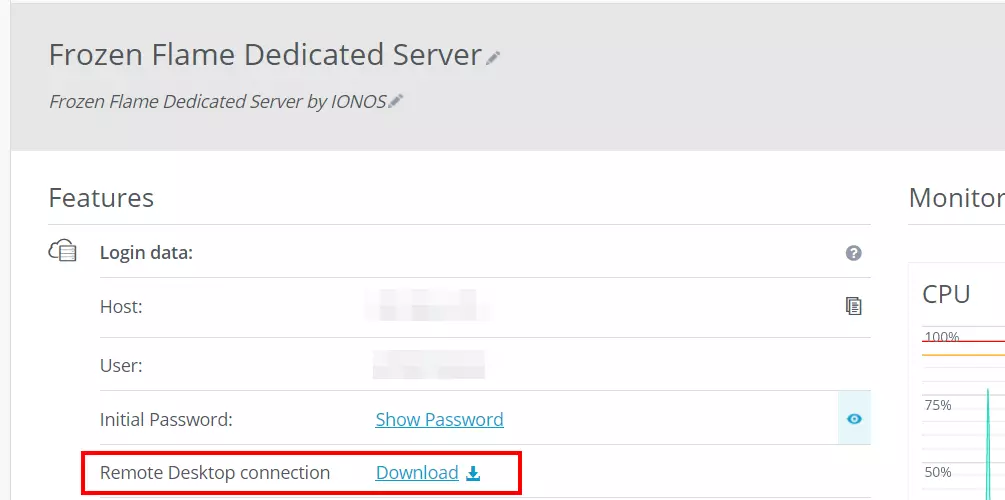 Cloud Panel IONOS : données d’accès et configuration à distance Cloud Panel IONOS : données d’accès et configuration à distance