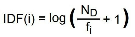 formule pour l'Inverse Document Frequency