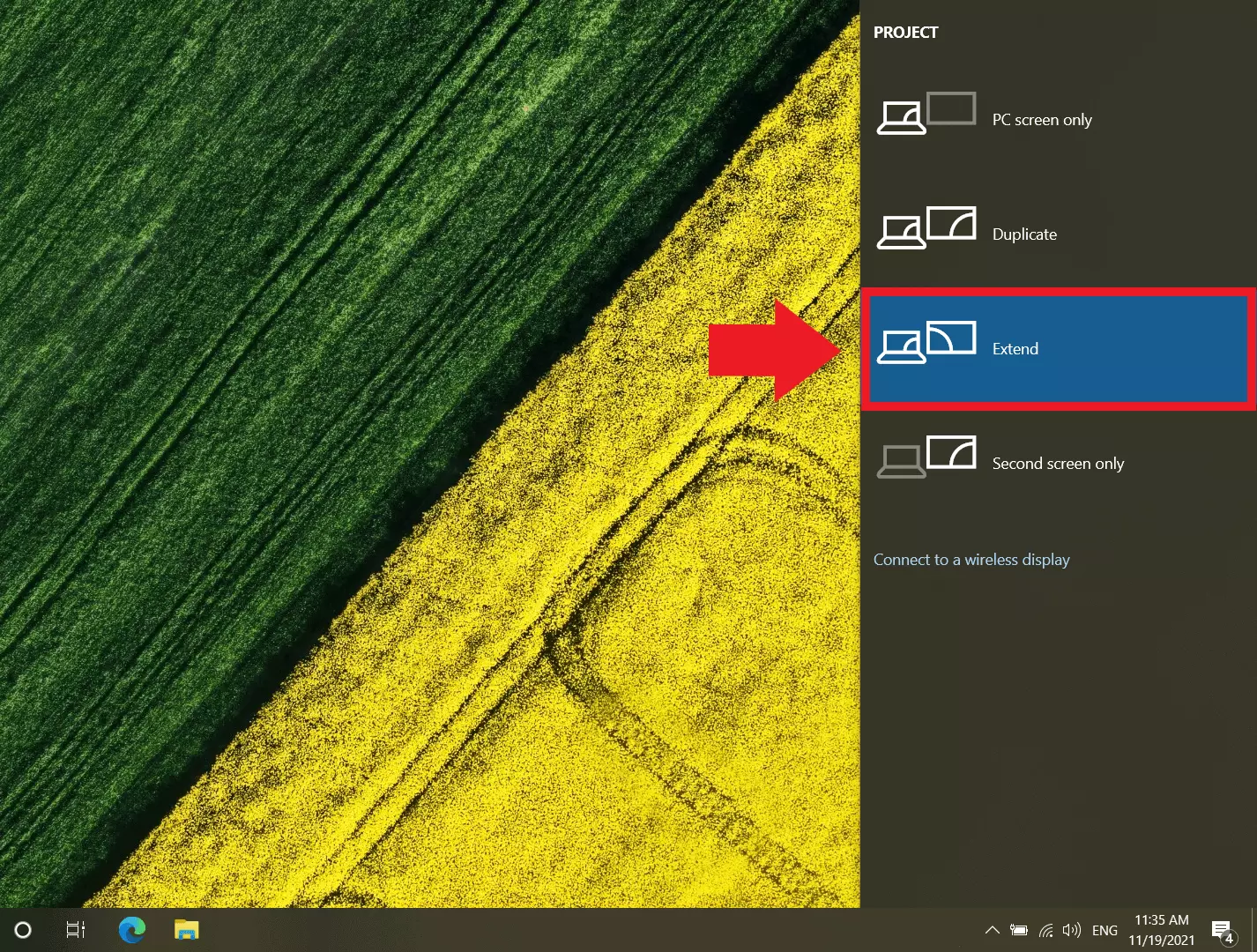 Image: Fonction d’affichage « Étendre » pour configurer deux écrans sur Windows 10