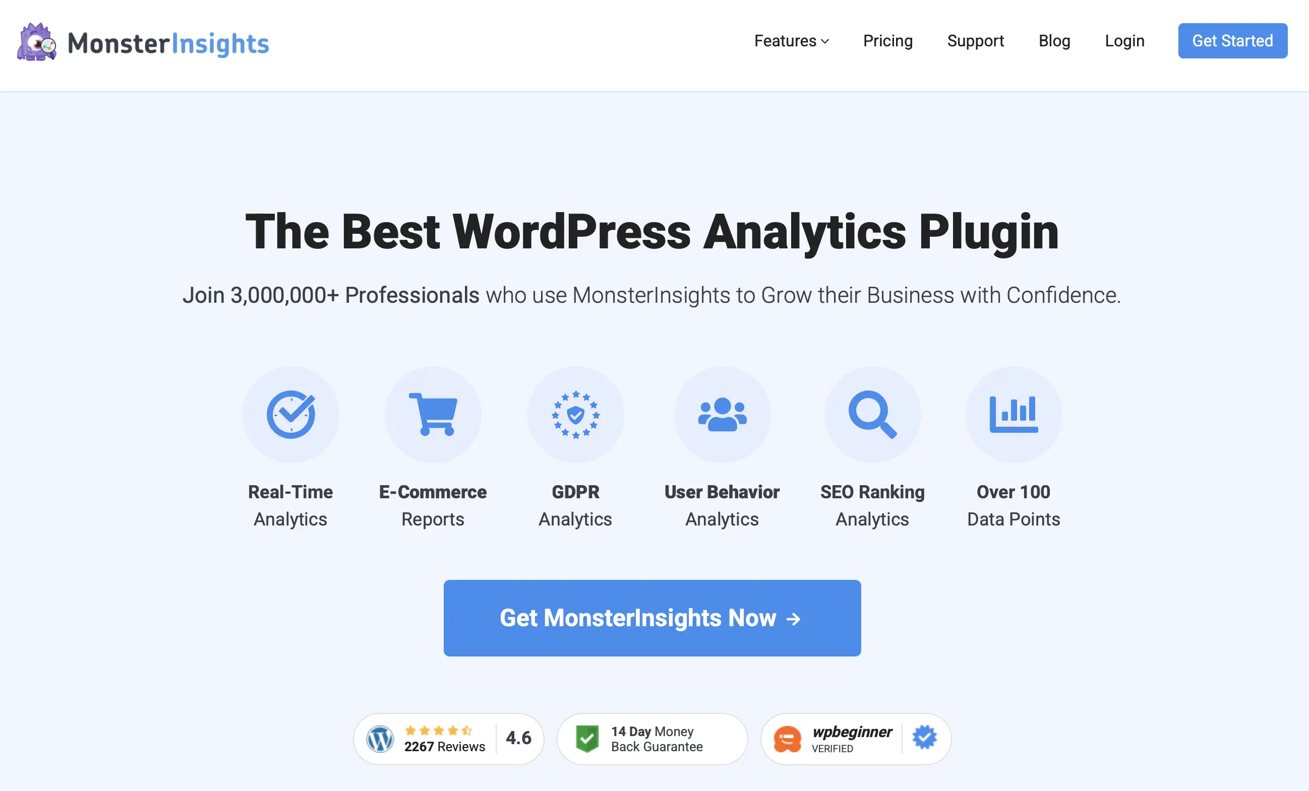 Image: Site Internet de MonsterInsights