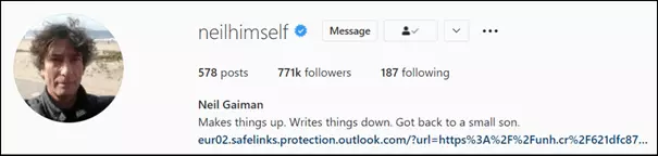 Image: Bio Instagram de Neil Gaiman