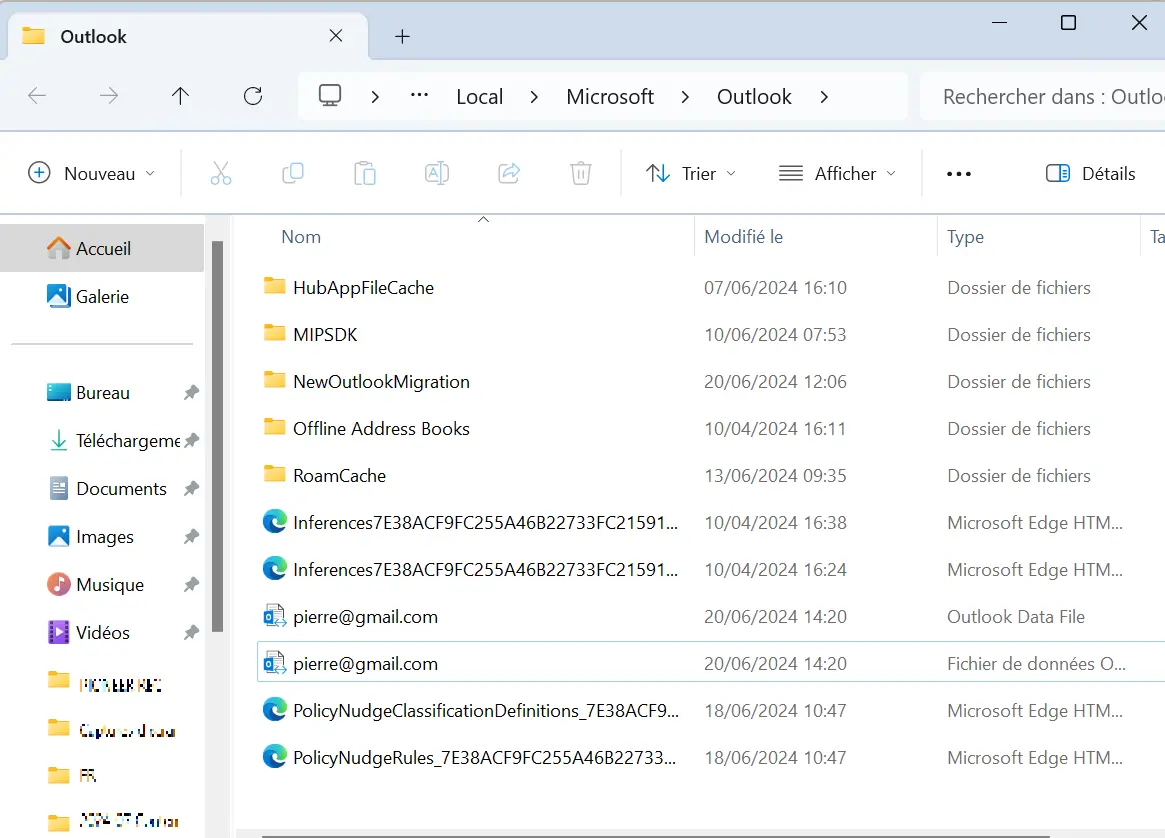 Cache Outlook : suppression du fichier OST Image: Cache Outlook : suppression du fichier OST