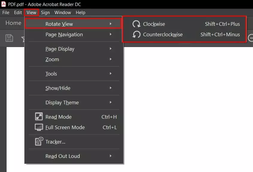 Image: Adobe Acrobat Reader : faire pivoter la vue d’un PDF