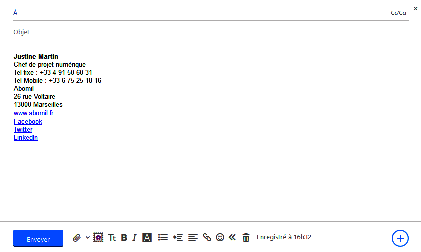Forme de la signature