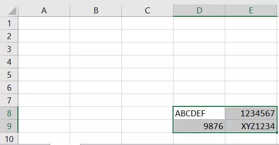 Image: Excel : insérer une plage de cellules coupée