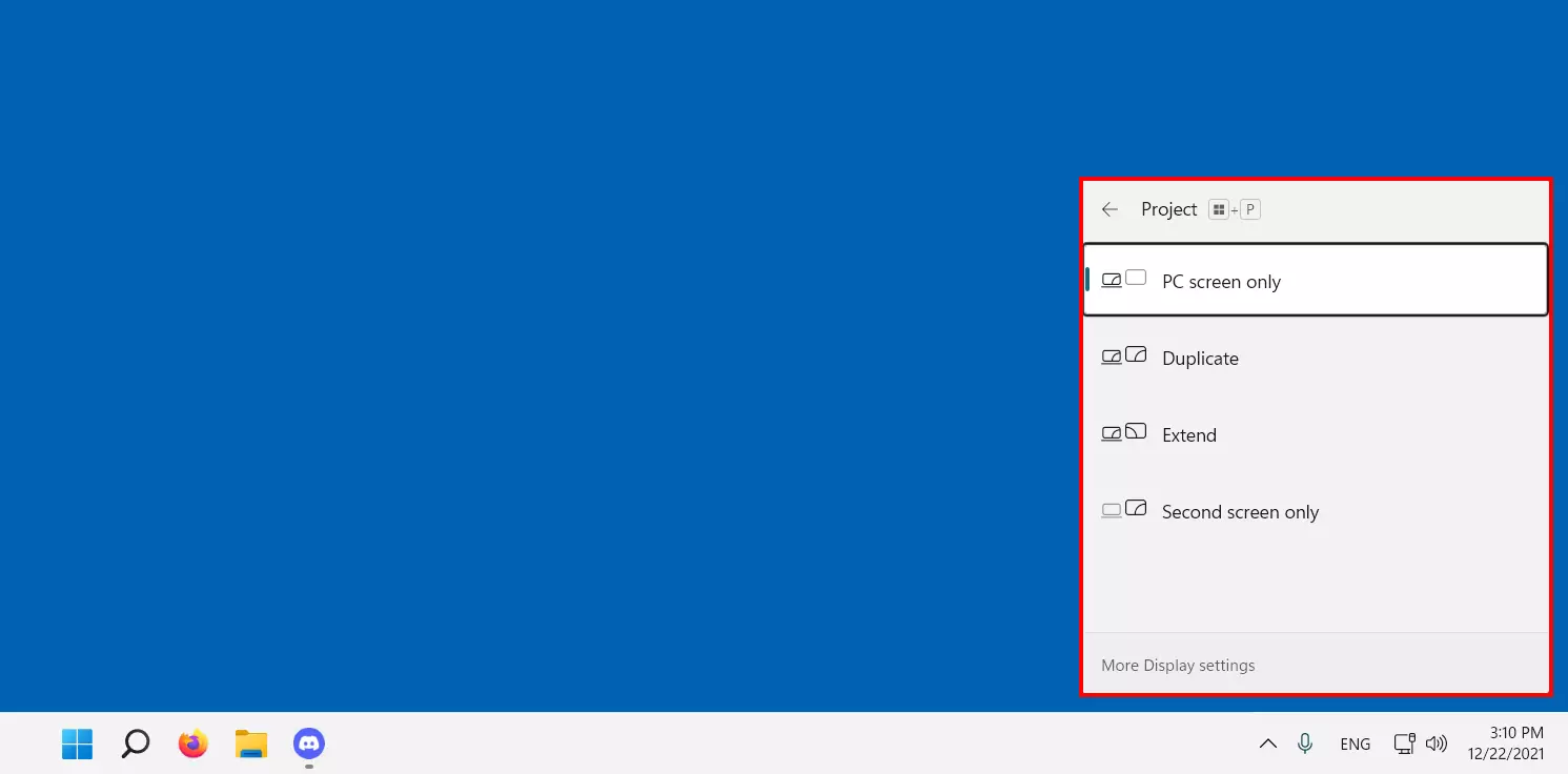 Image: Options d’affichage sous Windows 11