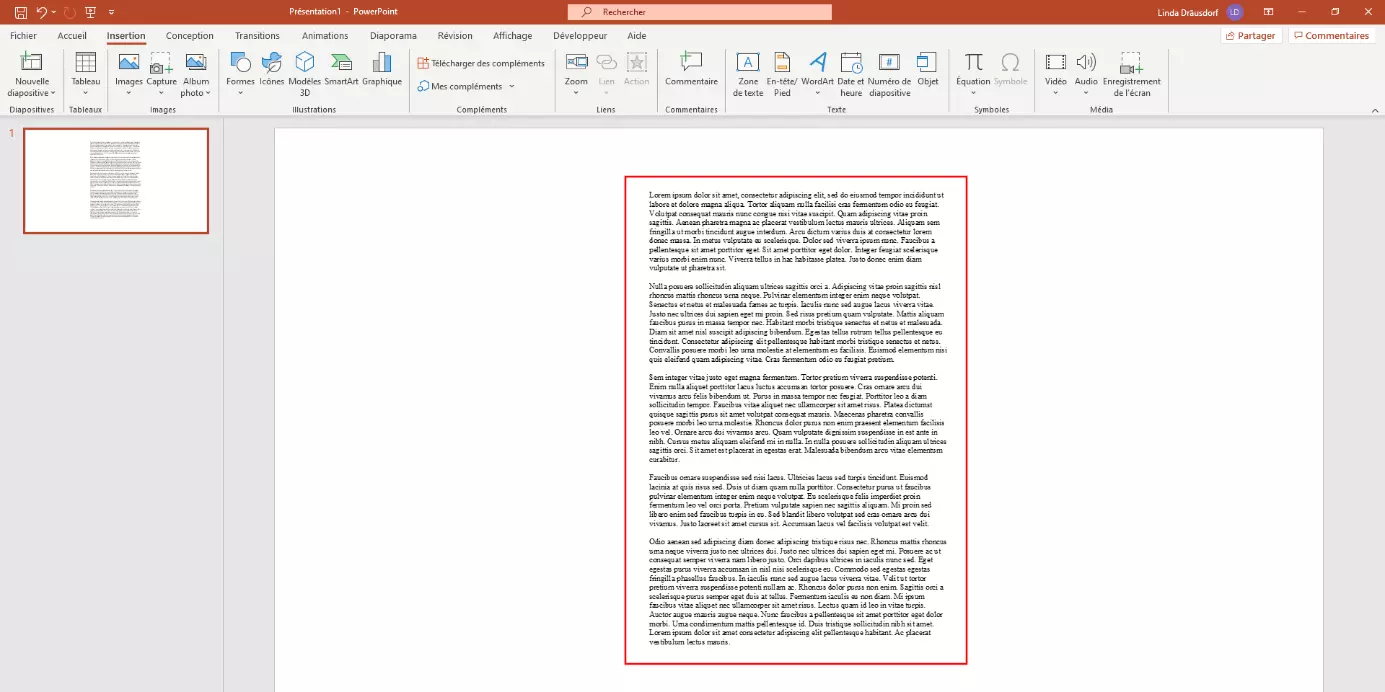Image: Document Word ajouté dans PowerPoint