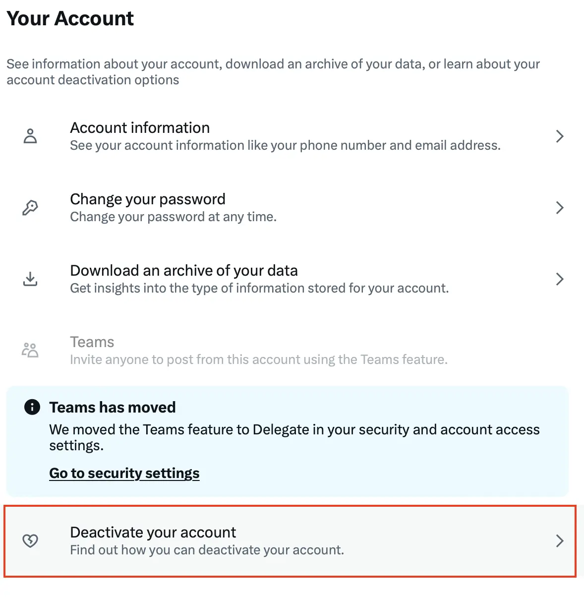 X : menu « Votre compte » Image: X : menu « Votre compte »