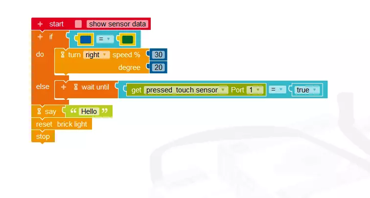 Image: Programmation graphique avec des éléments visuels en NEPO