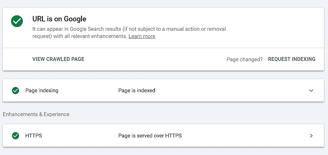Image: GSC : inspection d’URL